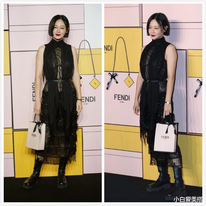小白爱美搭|谭卓的气场是真的强大，穿着黑色无袖蕾丝长裙，面容尽显温柔