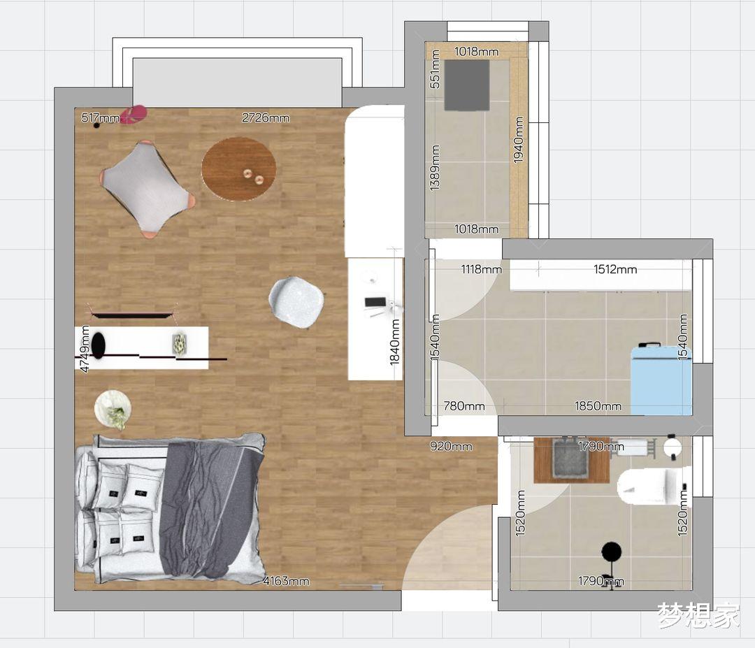 梦想家|女孩买下26㎡蜗居，开放布局+丰富色彩打造出小而美的北欧小家！