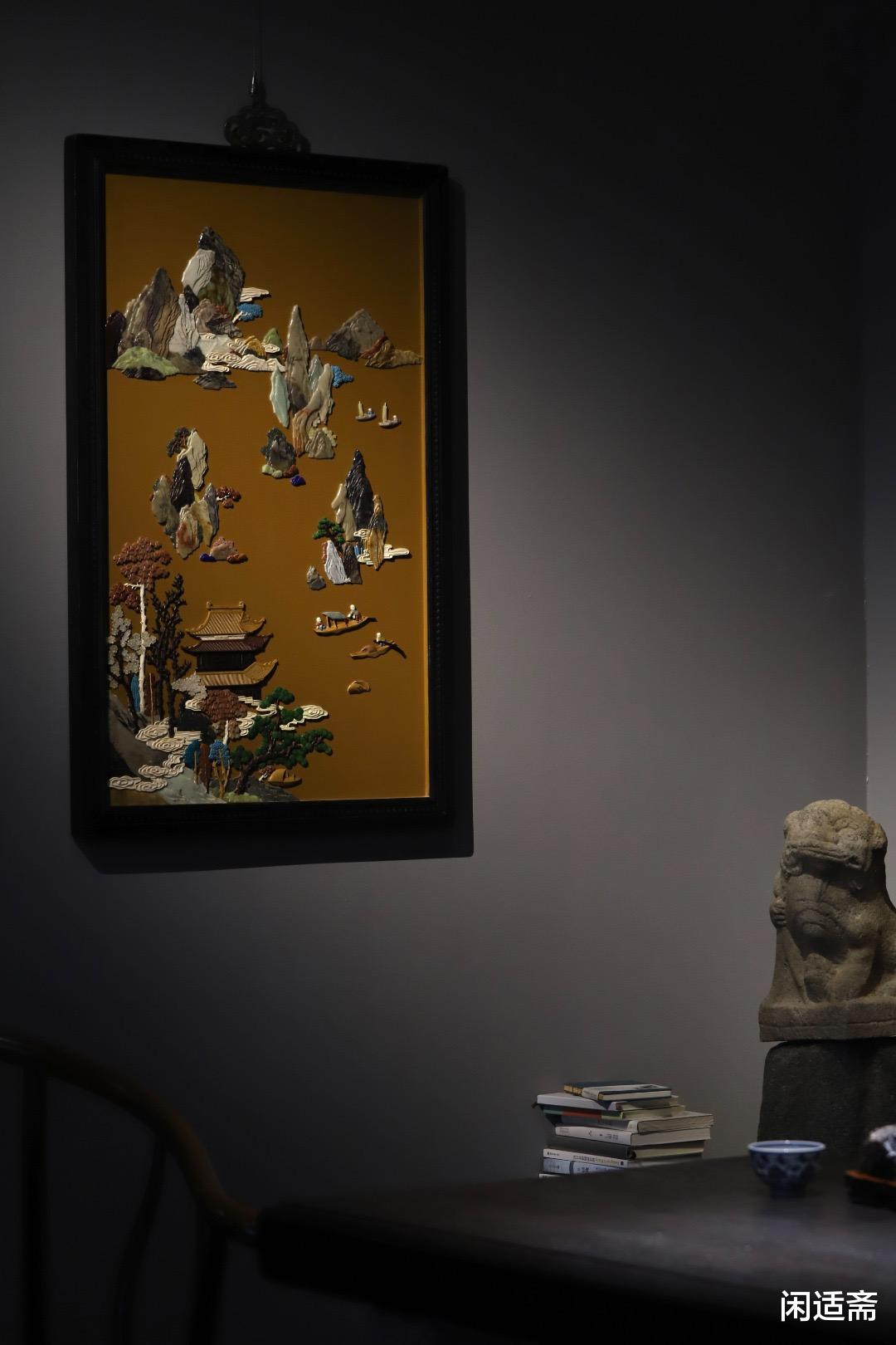 雅室清居，中式家装，百宝嵌挂屏