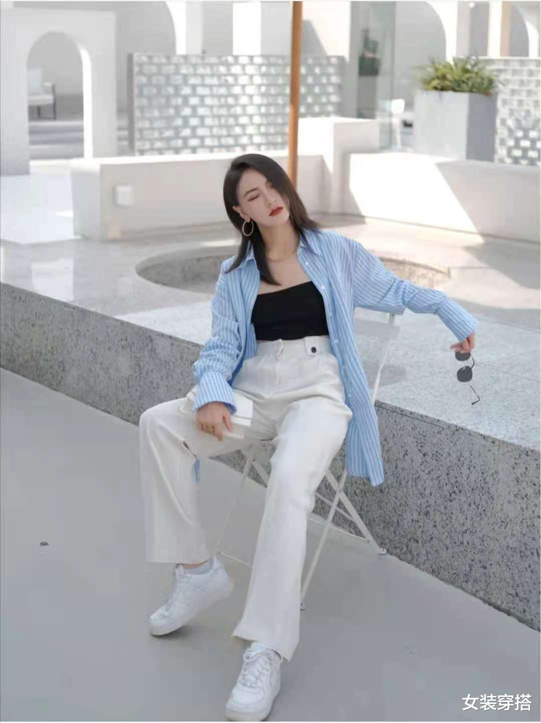 女装穿搭|夏天白色阔腿裤如何搭配上衣