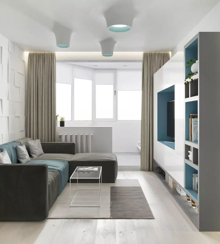 清新海洋风64平米小户型 蓝与白搭配很简约时尚