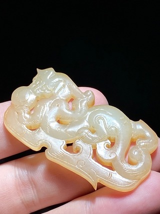 玉佩|明以前 和田玉籽料 白玉 螭龙纹 玉佩 挂件