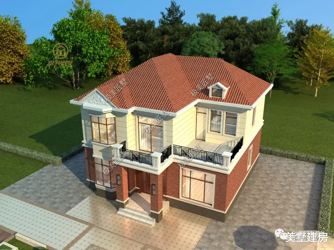 |占地百来平就能建豪宅，田园风来一栋，美观又实用