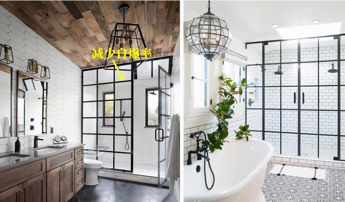 再给一次装修机会,卫生间淋浴房就选这种了,平开门田字格更好用