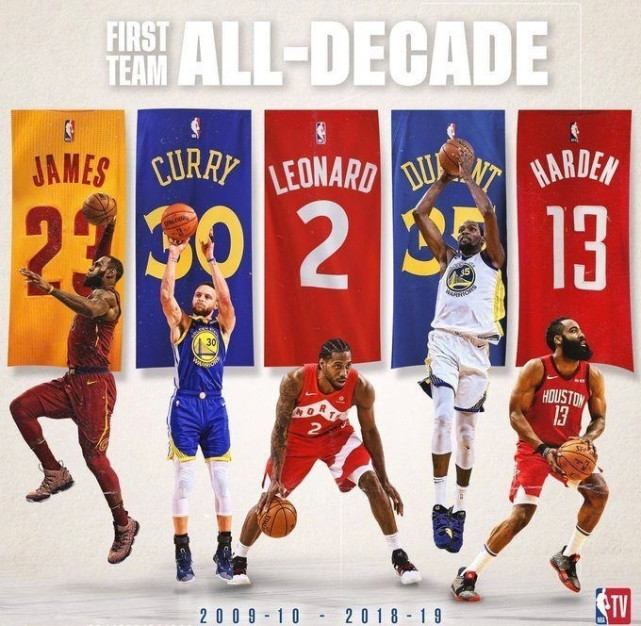 科比·布萊恩特|NBA官方評聯盟近十年最佳陣容，保羅二陣科比三陣，詹庫杜均入選一陣