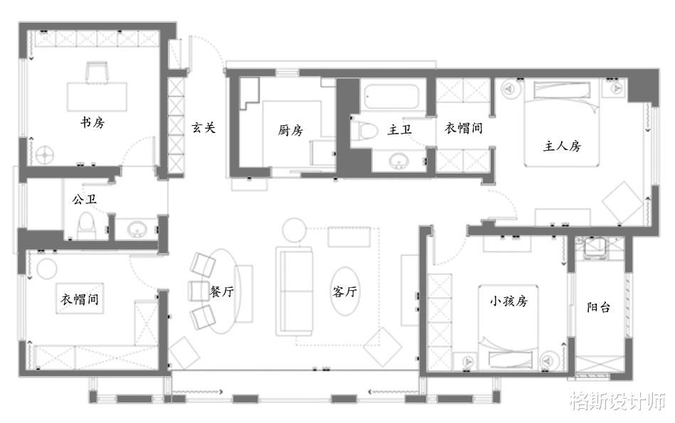 90后极简风格的家,148㎡横厅设计,色调搭配好高级,太喜欢了