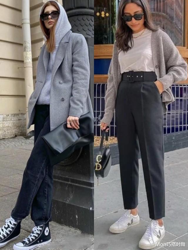 Mon巧搭时尚|早秋最时髦的配色：“浅灰+深灰”，气质高级，谁看了不说一声绝