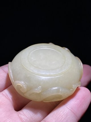 龙凤呈祥|清 和田玉籽料 双螭龙 水洗 水盂