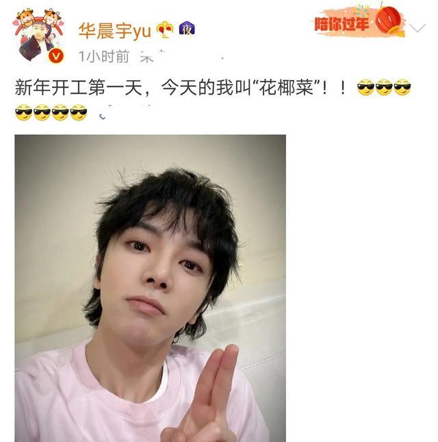 华晨宇|华晨宇开工自称花椰菜，连续八年开工晒自拍起外号，张碧晨也8年？