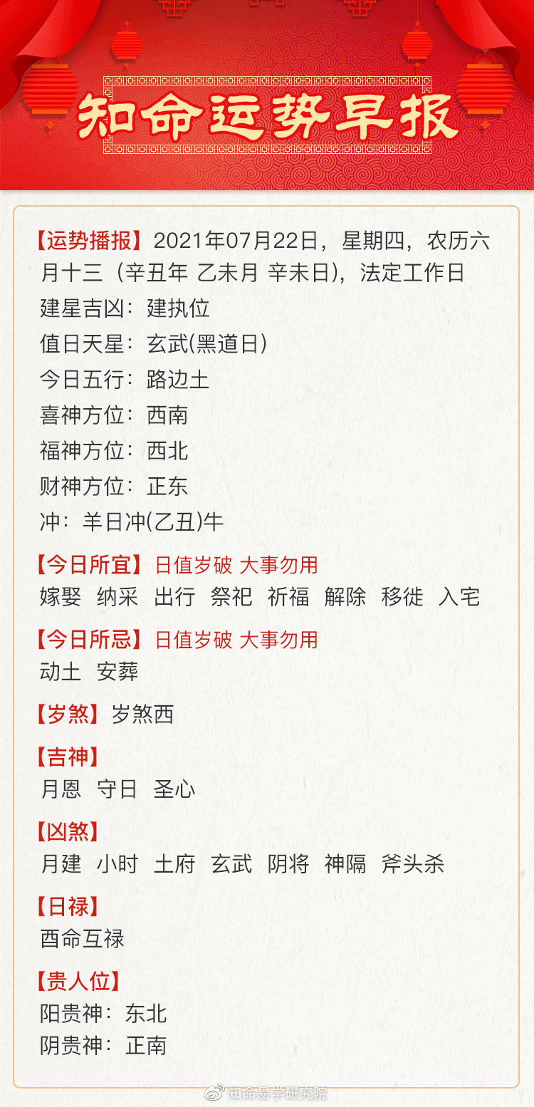 知命命理服务平台|知命独家日运：大暑吉祥！职场尽心任事，感情淡看得失！