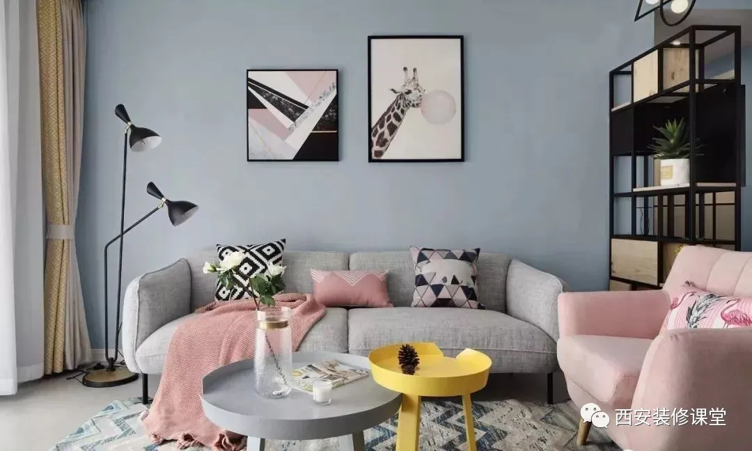 140㎡三室清新,马卡龙色系打造美家