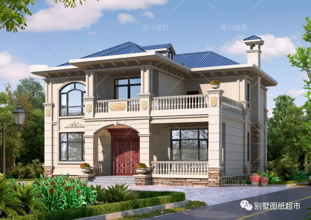 5款开间12米二层别墅，农村建房经典户型，每栋造价20来万