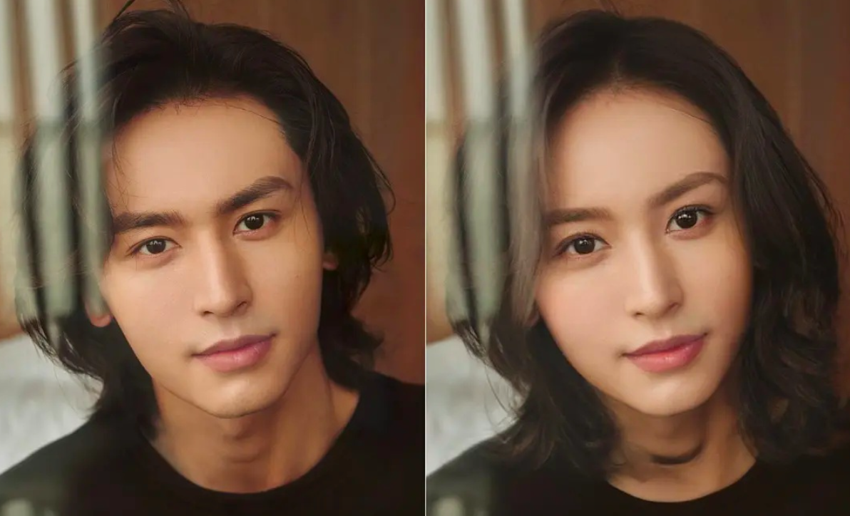 龚俊|男明星性转图来了，龚俊直接变周也，蔡徐坤眉毛再细点就成景甜了