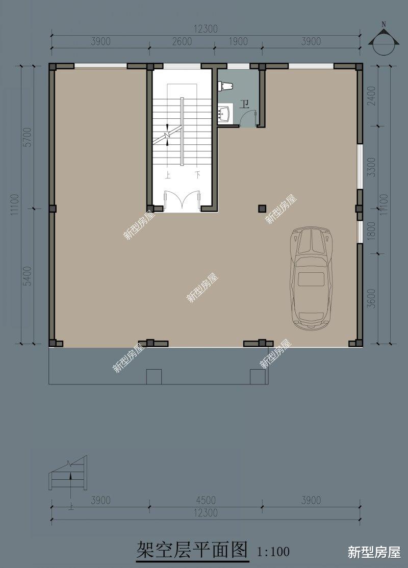 |2021年回农村建房，分享4套带架空层的图纸，再也不用怕发大水了