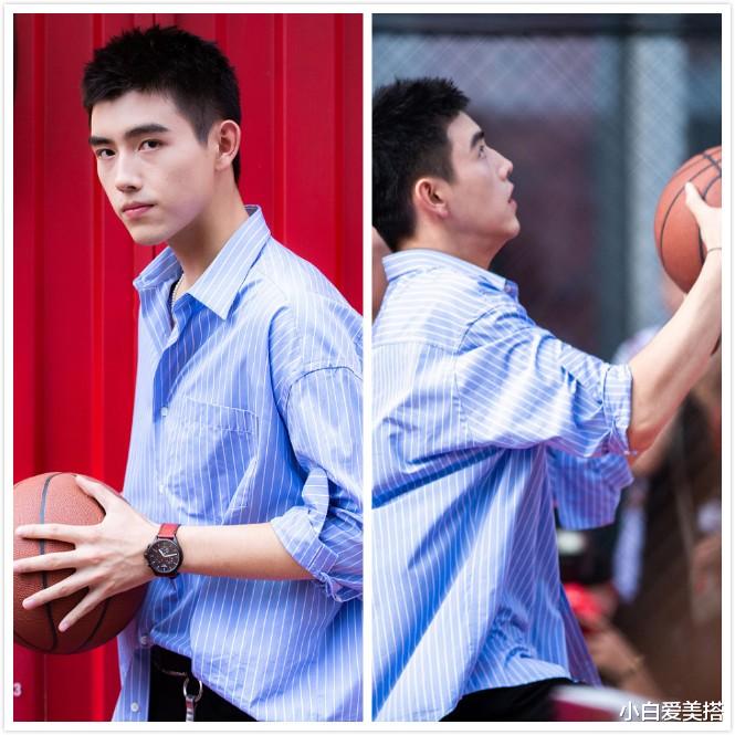 小白爱美搭|陈凯歌陈红的儿子陈飞宇,穿着条纹衬衫好帅气,阳光男孩气质尽显