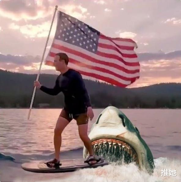 紮克伯格持國旗沖浪為美國“慶生”後續，遭社交媒體嘲笑，集體惡搞-圖4