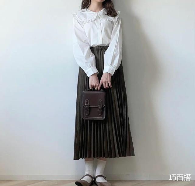 巧百搭 秋冬天就得穿日系长裙,保暖百搭又遮肉,身高、体重都不受限制
