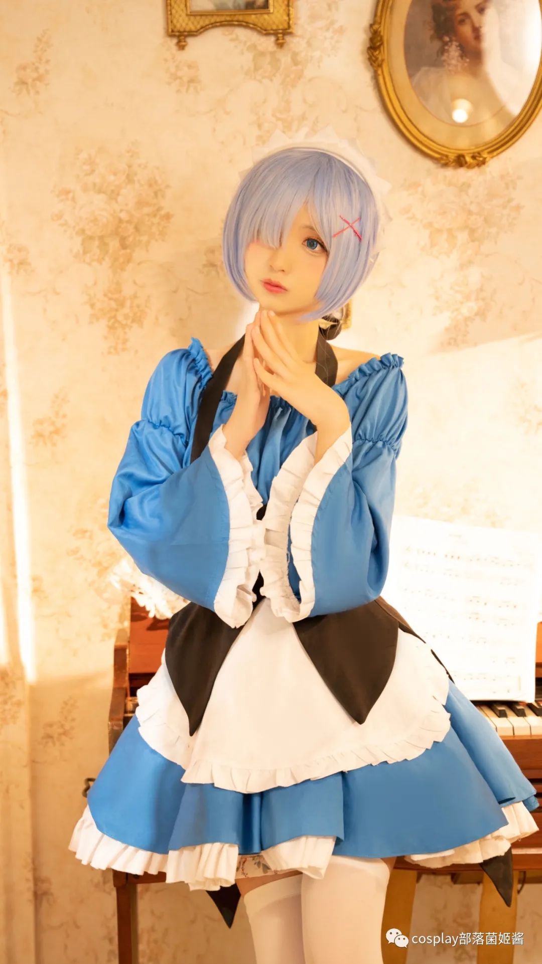 蕾姆|cos：音乐侍女蕾姆cos正片@铁板欧尼酱