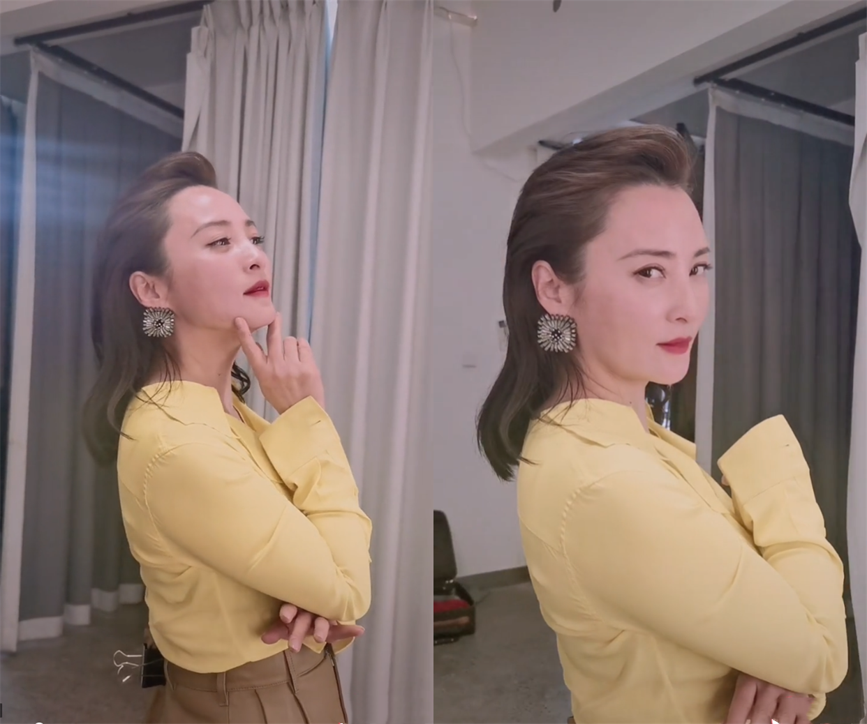 蒋勤勤|46岁蒋勤勤变圆润，小腹凸出手臂粗壮撑满衣服，脖子堆出几道褶