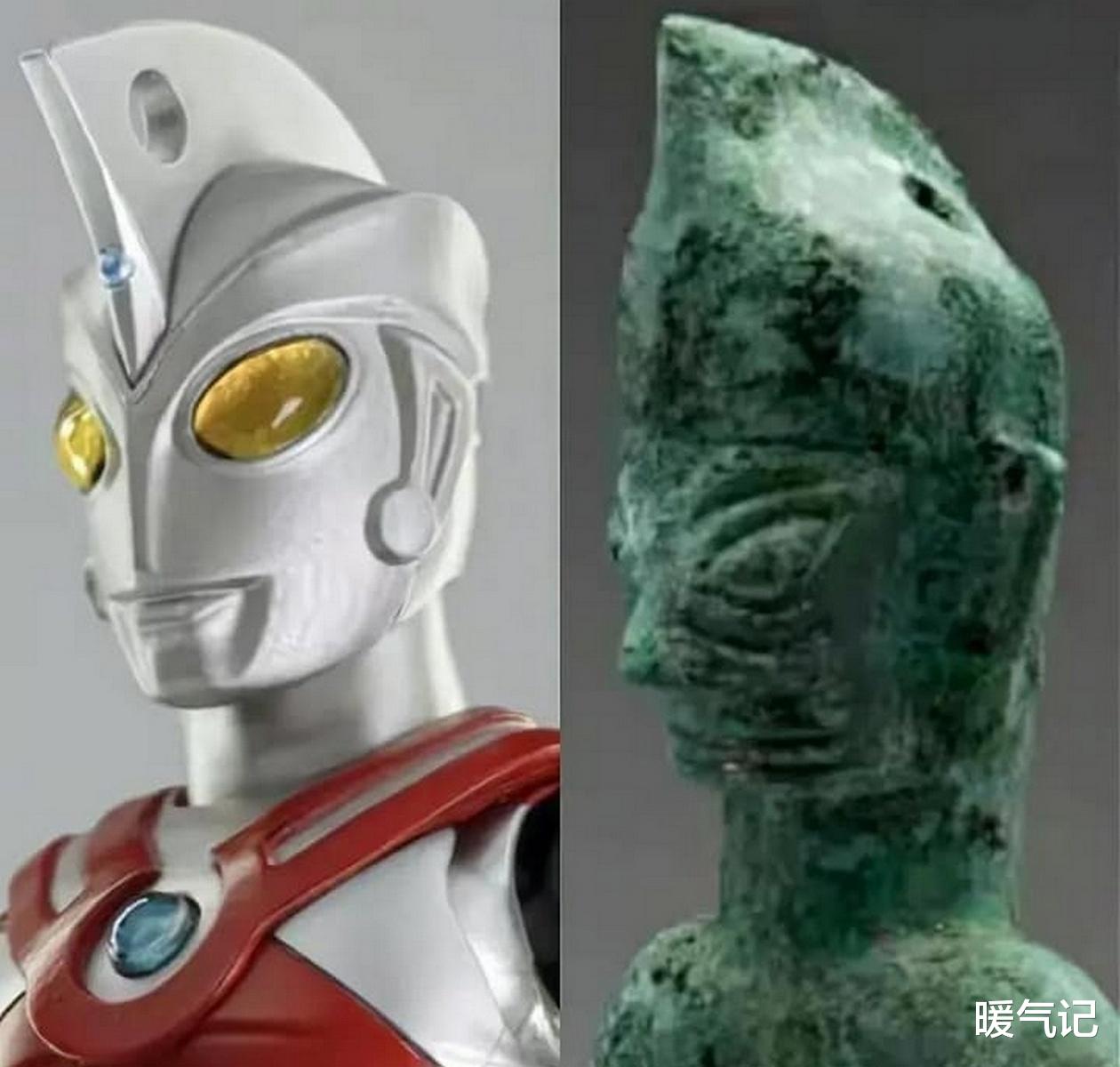 三星堆|三星堆出土了奥特曼？青铜人像成奥特曼始祖，三星堆成光之国