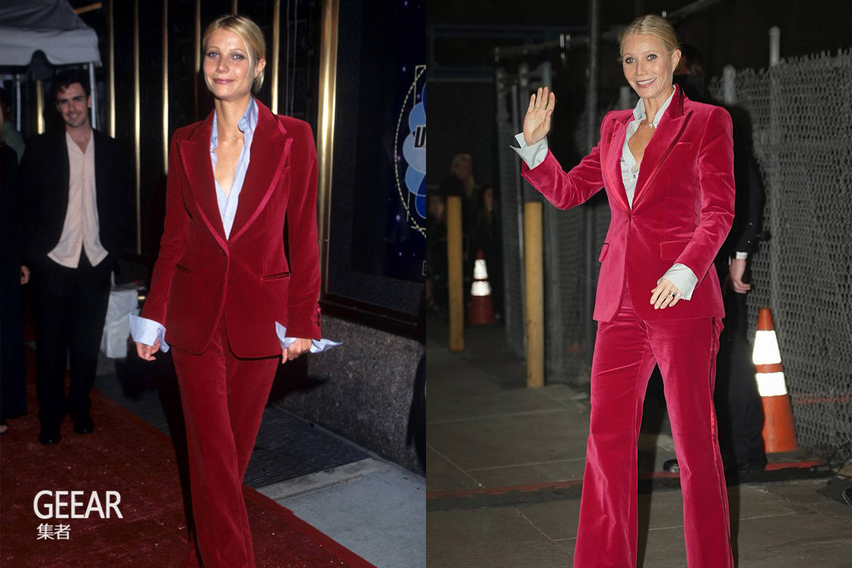 Geear集者 一摸一样，格温妮斯·帕特洛穿上25年前的那套西装！