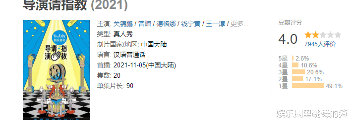 郭敬明|《导演请指教》豆瓣开分，3000名网友给出差评：我们错怪郭敬明了