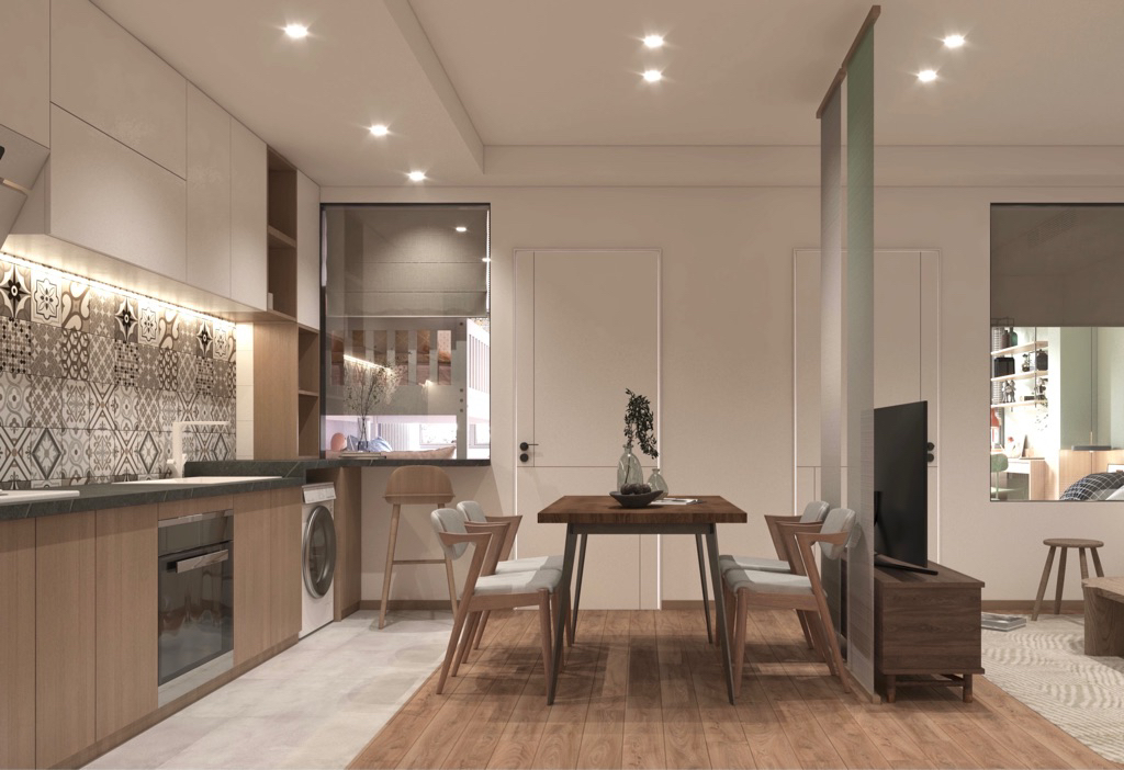 惠泽设计|60㎡两居空间巧布局,功能强大现代时尚,住下3代4口不拥挤,佩服!