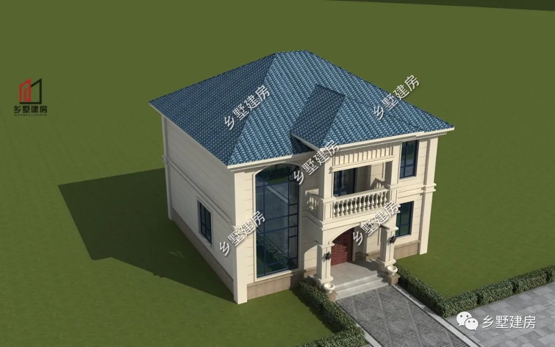 11.2X12.2米，对称设计的精致二层小洋房，农村养老首选