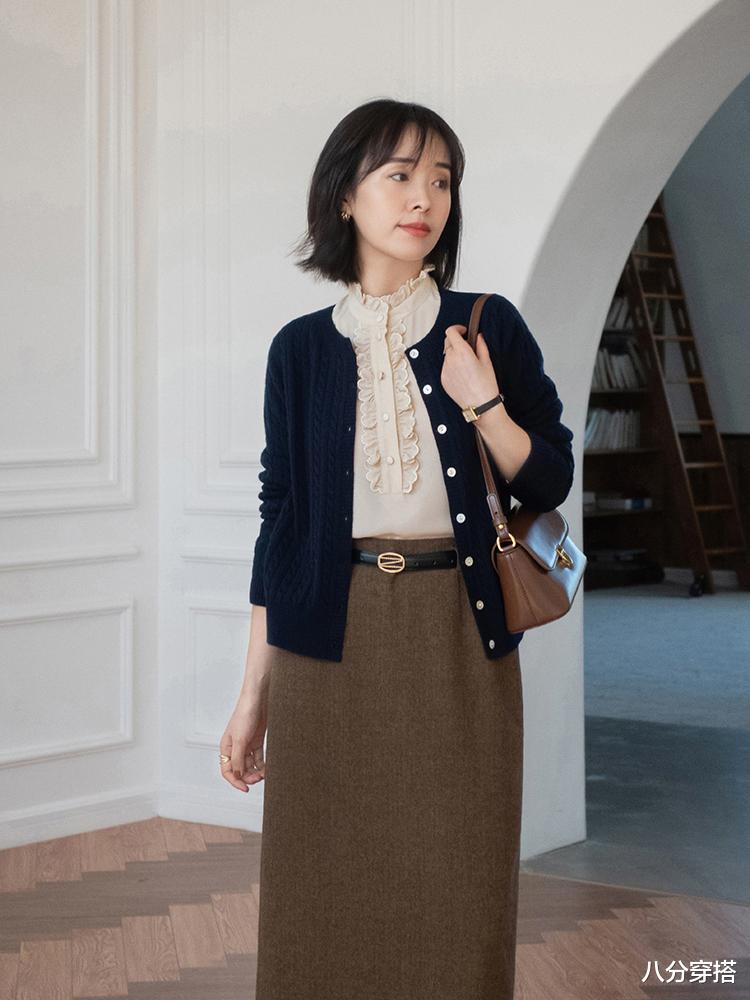 八分穿搭 冬季保暖穿搭少不了针织衫，借鉴这几组搭配思路，温柔保暖还洋气