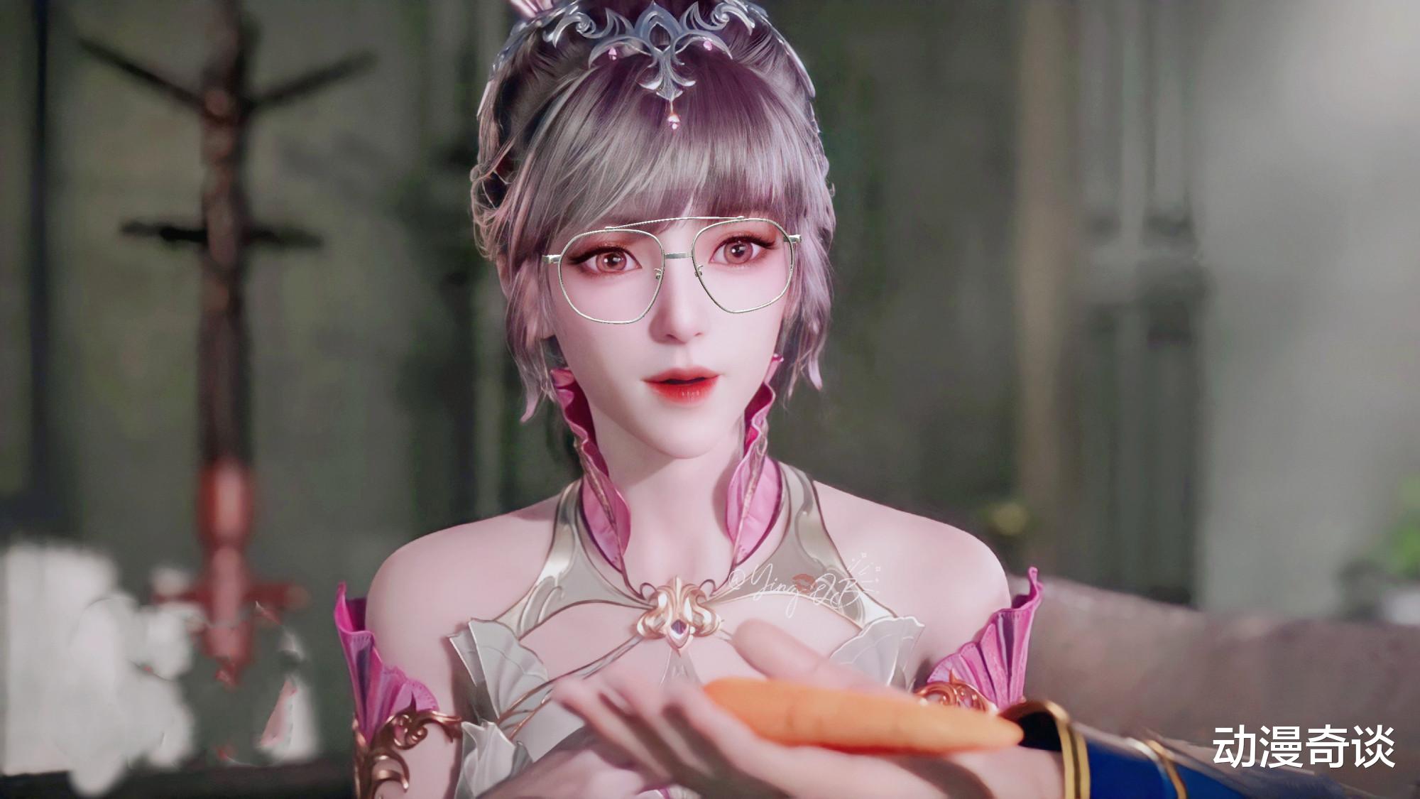 小舞|斗罗女神戴上眼镜有多美？小舞是绝世甜妹，比比东成霸道女总裁