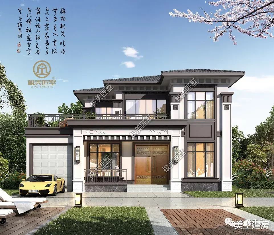 新都|农村带车库的二层新中式别墅，低调大气又实用，回乡建房首选