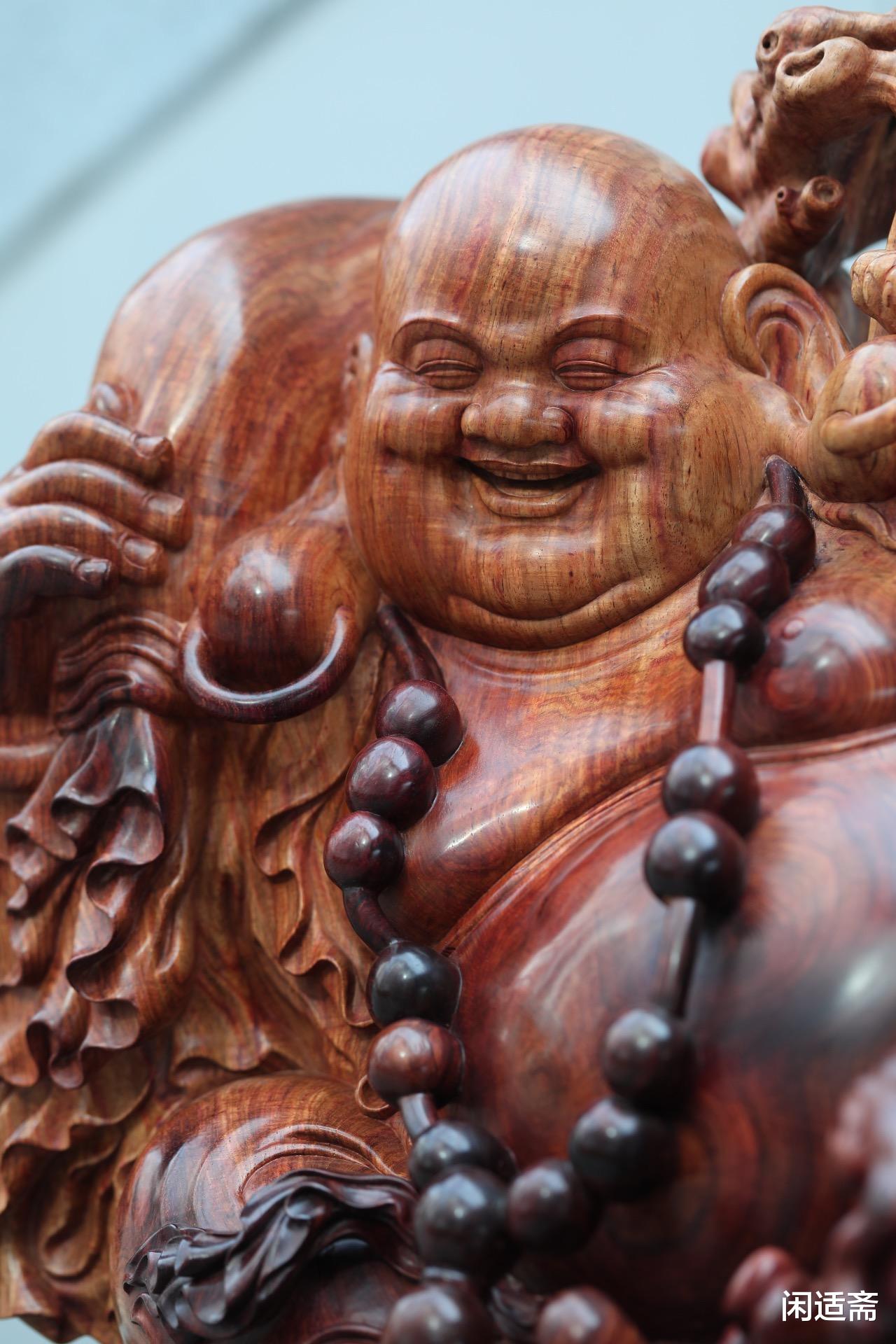 黄花梨|超大黄花梨木雕，招财弥勒佛，居家案头陈设摆件