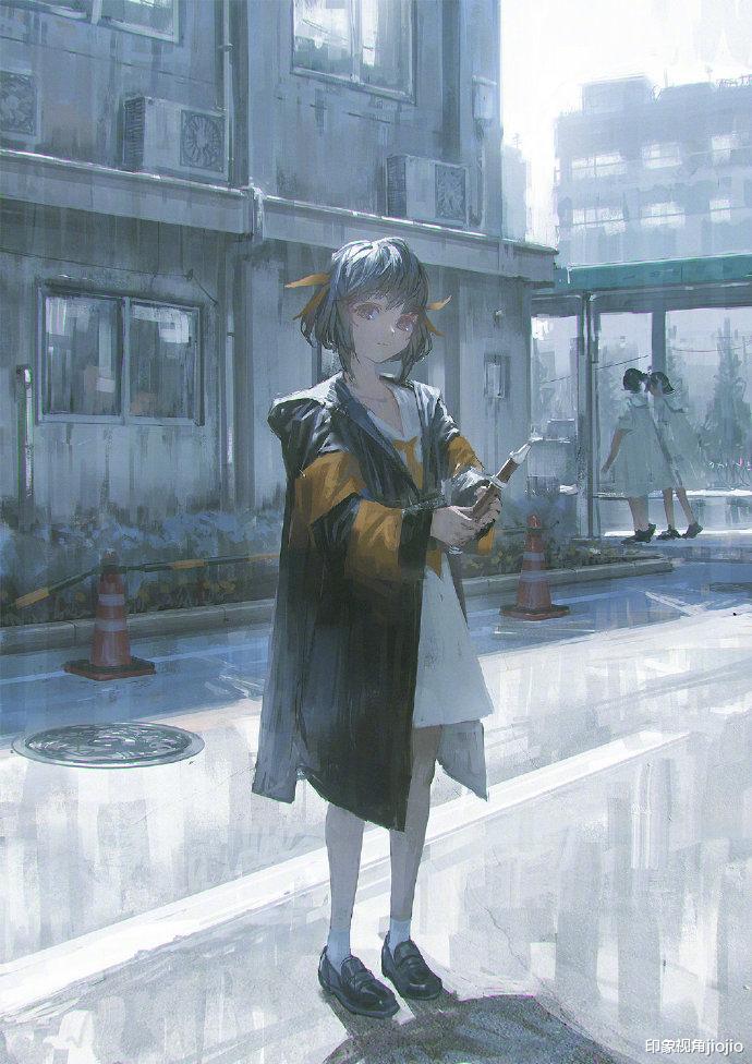 |故事感爆棚的动漫人物插画，画面很通透，氛围极佳