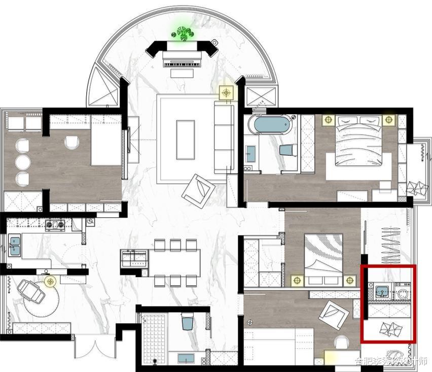 同户型靠“双面设计”净赚一个功能区,看来早装修错过不少好设计