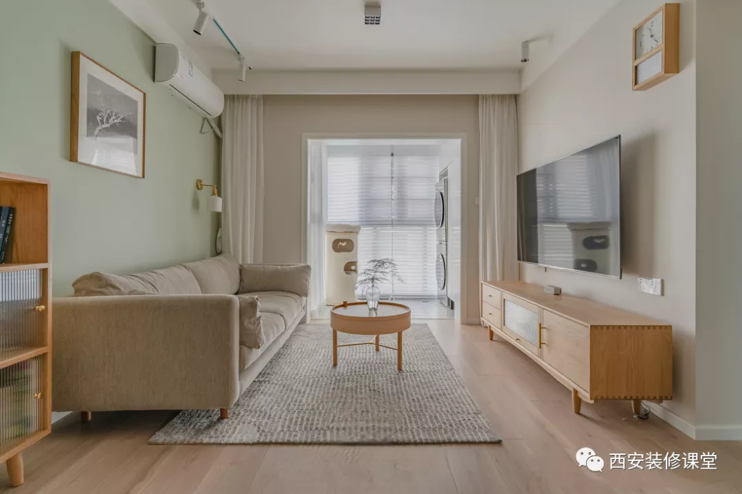 90㎡两室一人住，日式清新家