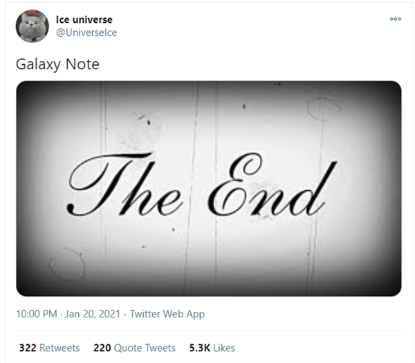 三星Note系列将全面停产,Note 20成绝唱