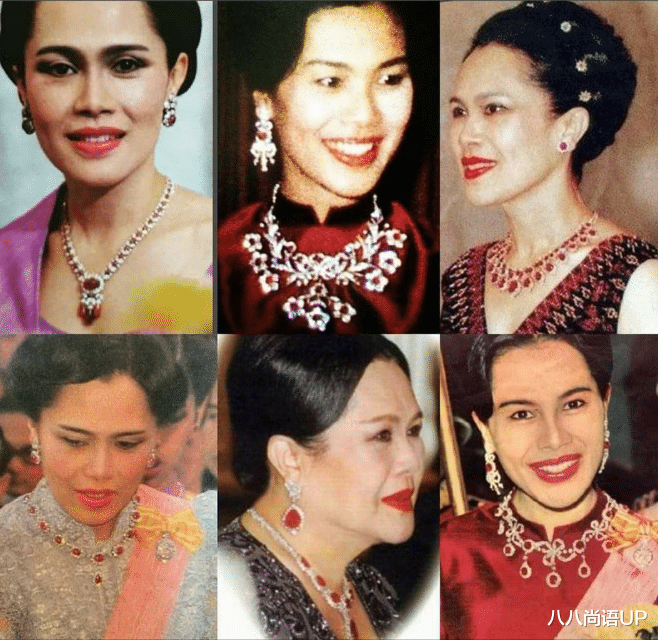 八八尚语UP 婆媳三人佩戴红色珠宝，诗妮娜戴耳坠精致，诗丽吉戴全套雍容华贵