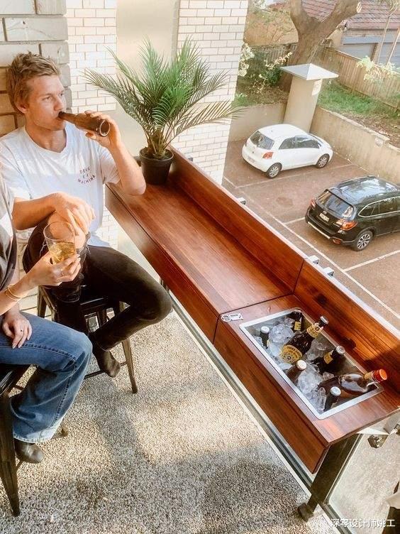 深零设计师姚工|阳台再小,靠这一块板也不会耽误你做休闲,平时喝茶办公十足惬意