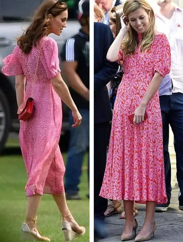 晓说时尚儿 英新第一夫人真会“藏”，一身红配高跟鞋，7个月孕肚一点看不出