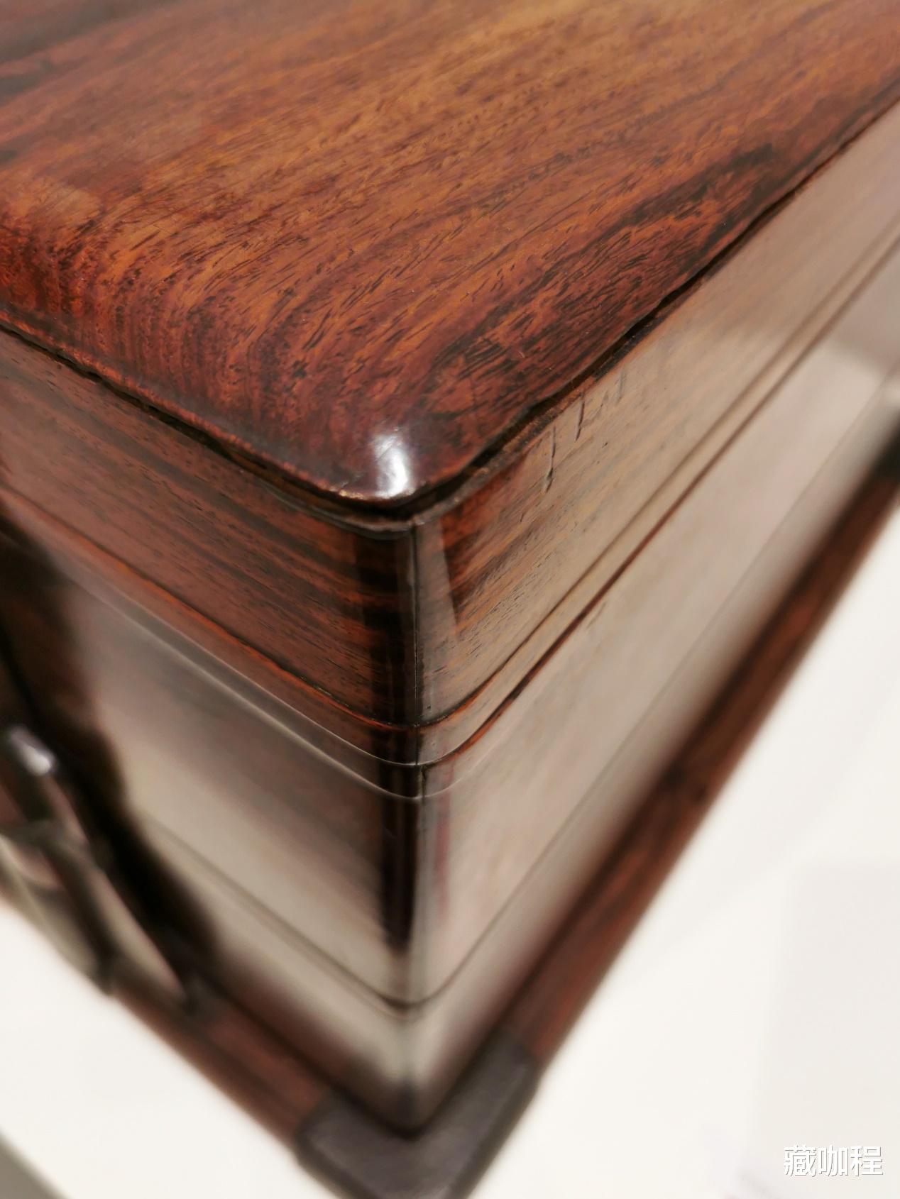 |缝隙全包、榫卯全隐，黄花梨老提盒细致严密