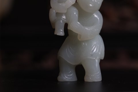 和田玉籽料|和田玉籽料双囍童子