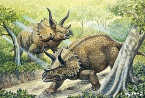 恐龙 晚白垩纪最著名的恐龙之一,三角龙。