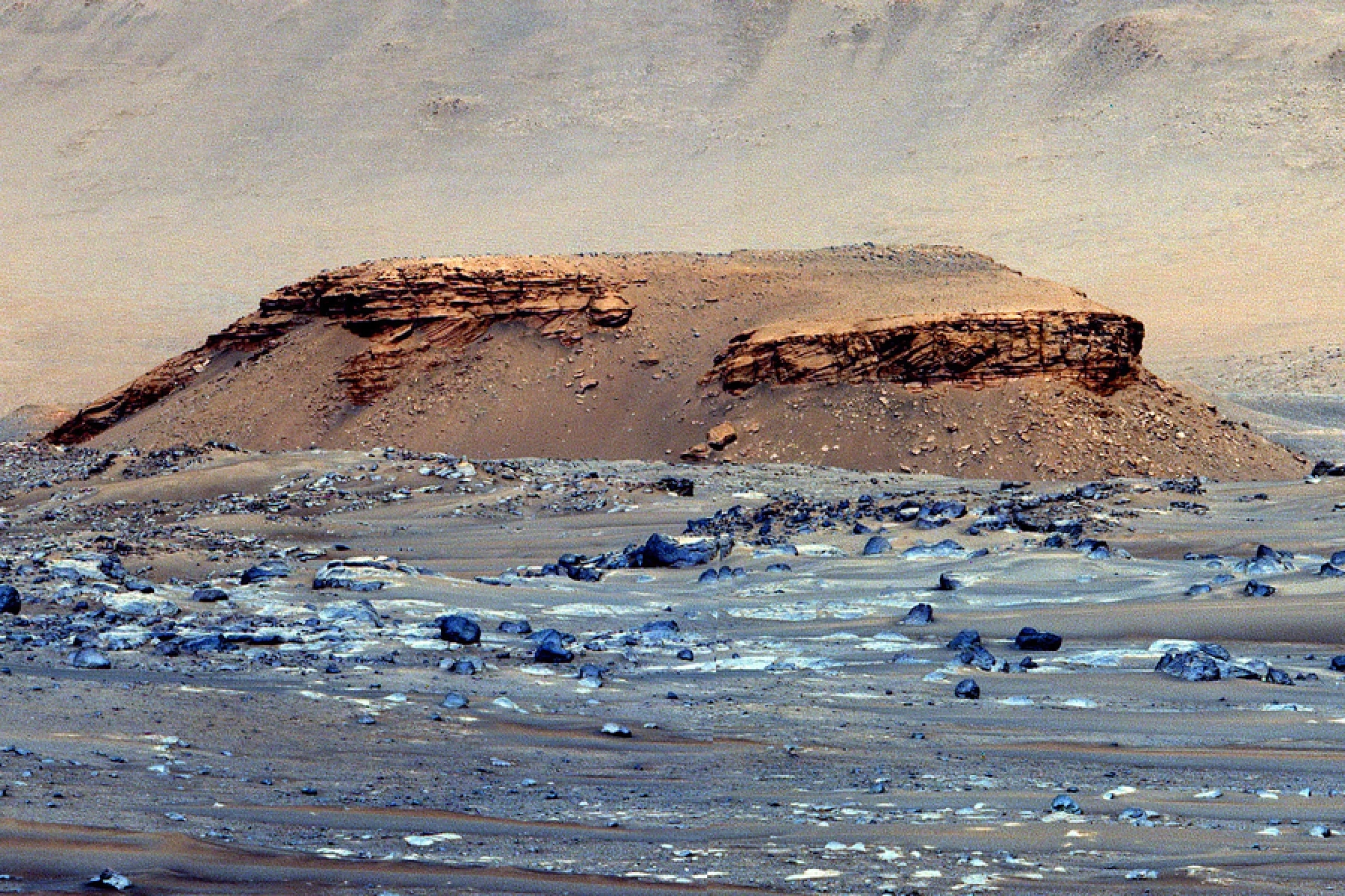 火星车|毅力号拍下真实火星照片，火星车周围岩石随处可见，毫无生机