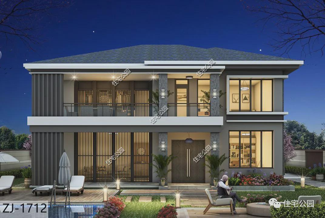 |15×12米现代风三层别墅,挑空客厅配舒适套卧,谁住谁喜欢