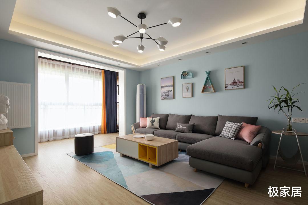 极家居 海蓝色的浪漫二人世界，不仅能满足业主的少女心，也能满足实用性