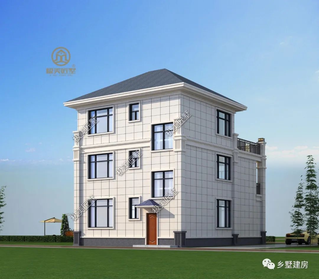 开间9米小宅基地,建简欧风,混砖结构易施工造价低