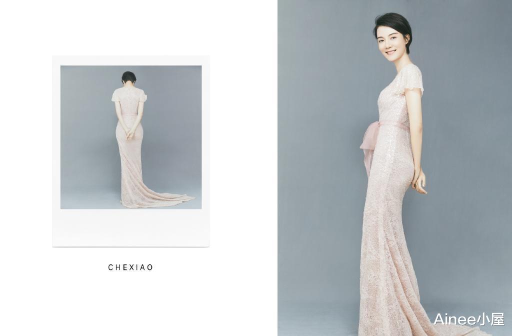 Ainee小屋|车晓真是“冷淡美人”,粉亮片裙穿出花瓶效果,短发清爽看着挺飒