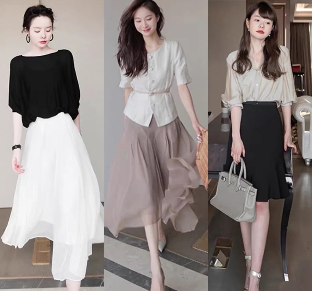 |这才是职场女人该有的打扮,“衬衫+半裙”,轻松告别呆板路人感