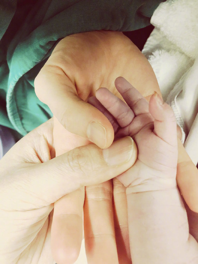 郎朗|吉娜平安生子，郎朗升级当爹晒三口手合照，小宝贝手肉嘟嘟很可爱