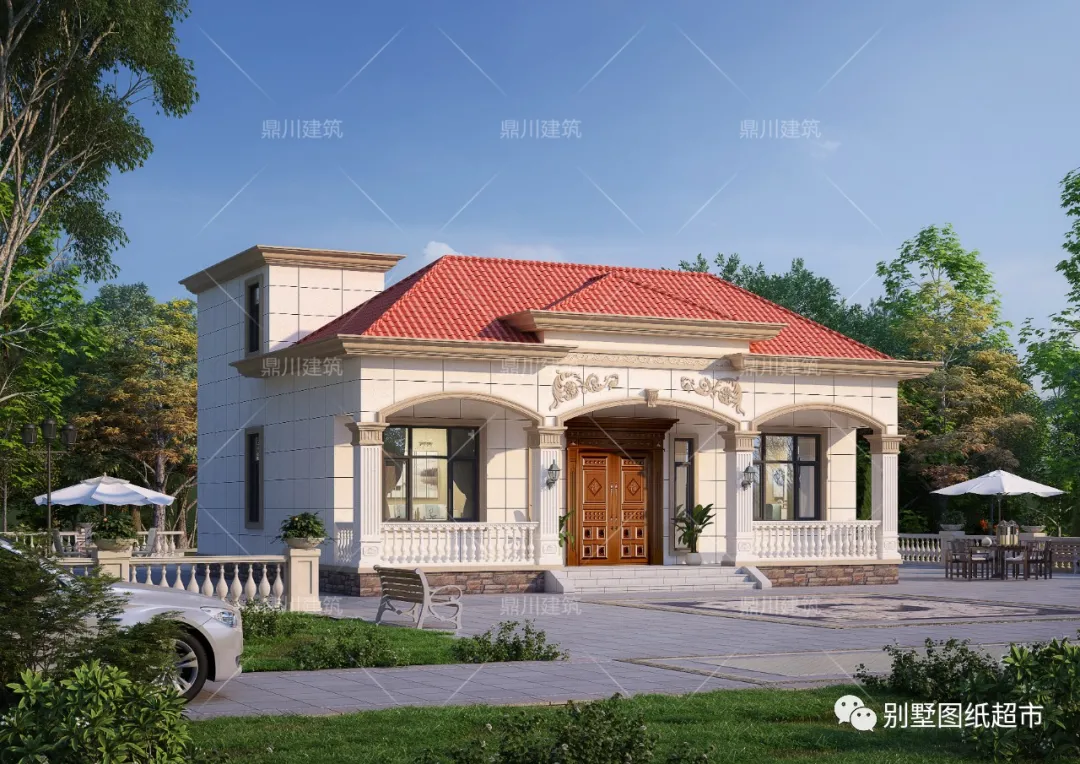 设计师|一层带阁楼农村平房，12×11米，半平顶露台设计，小户型大功能